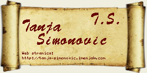 Tanja Simonović vizit kartica